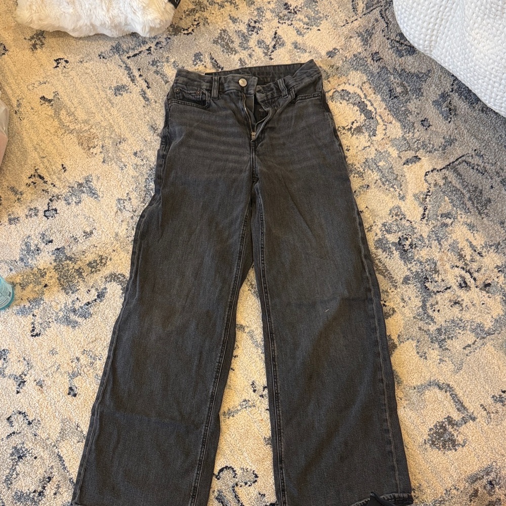 American Eagle Outfitters Dark Gray Flare Jeans